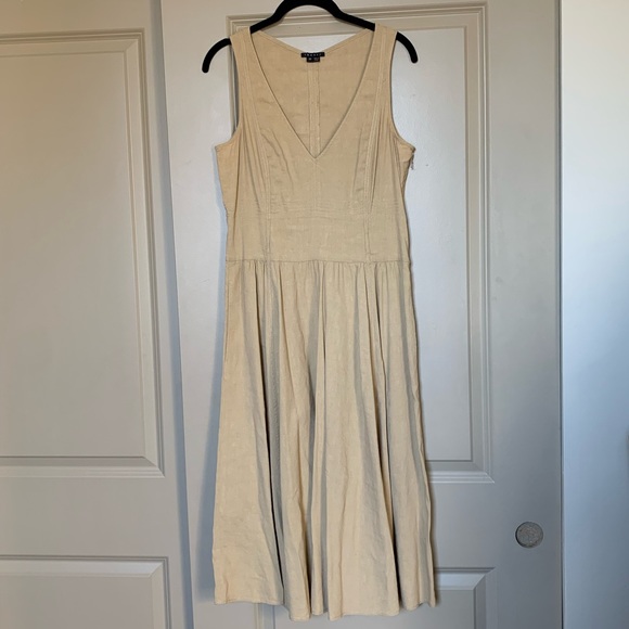Theory Tan Sleeveless V-Neck Dress - Picture 2 of 10